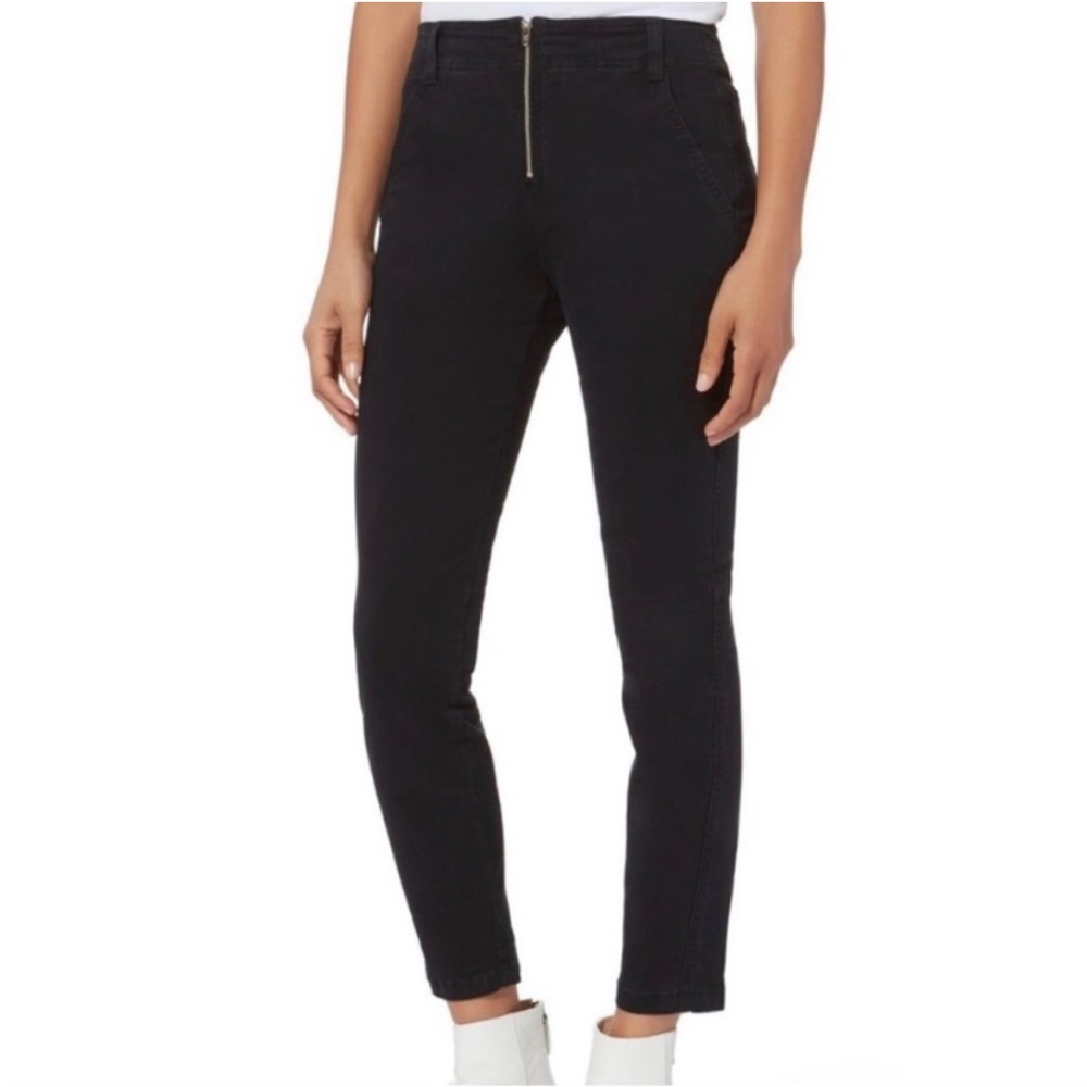 A.L.C Quintin Stretchy Cotton Front Zip Slim Pants Size 6 Moto Casual Minimal